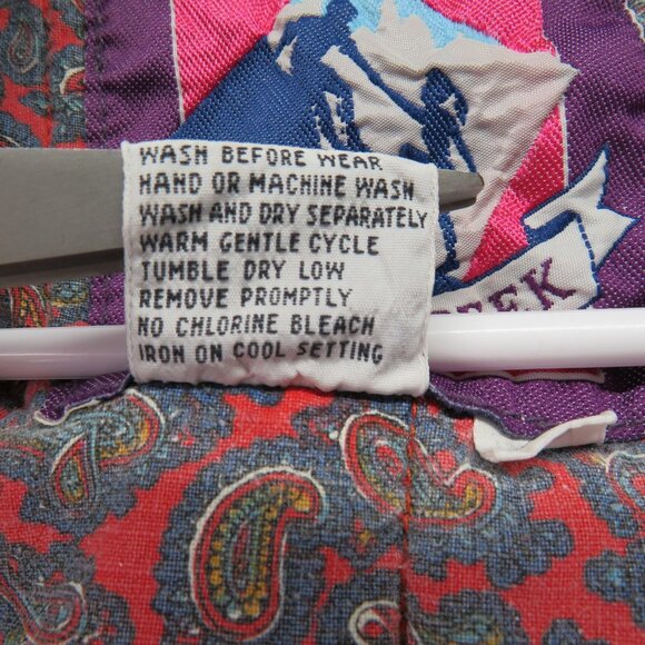 Rock Creek Jacket Womens Large Light Blue Acid Wash Denim Paisley Lined Quilted - Picture 9 of 13